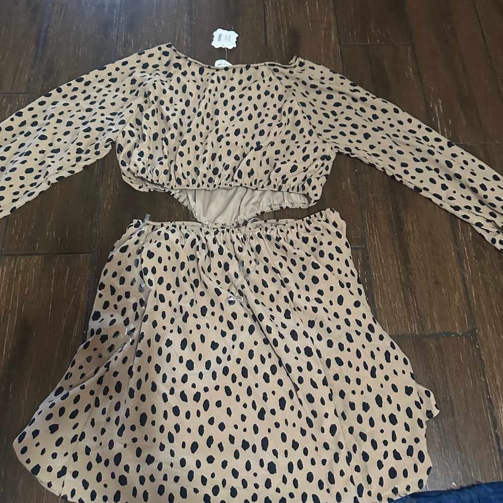 Stylish Kids Dress in Tan and Black